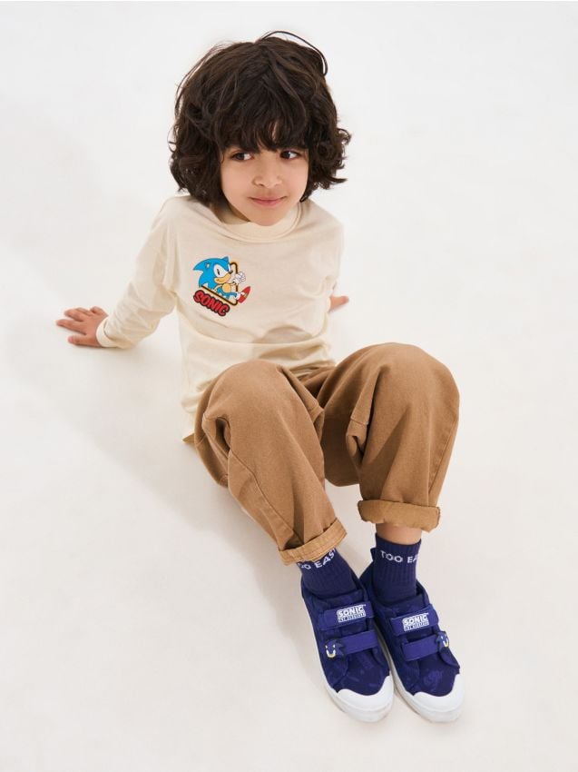 Sinsay - Sneakers din bumbac cu talpă interioară din piele PICIOR SĂNĂTOS Sonic the Hedgehog - bleumarin