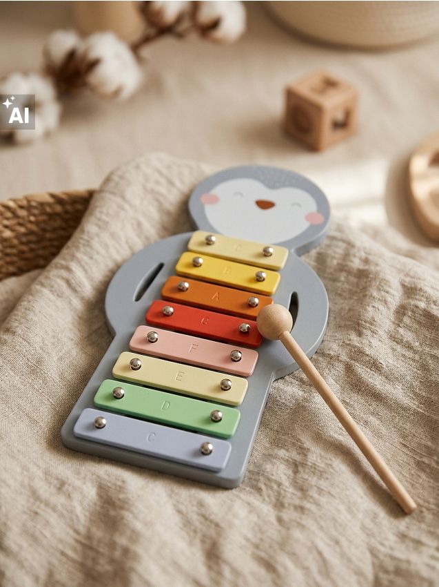 Sinsay - Xilofon pentru copii cu motiv pinguin - multicolor