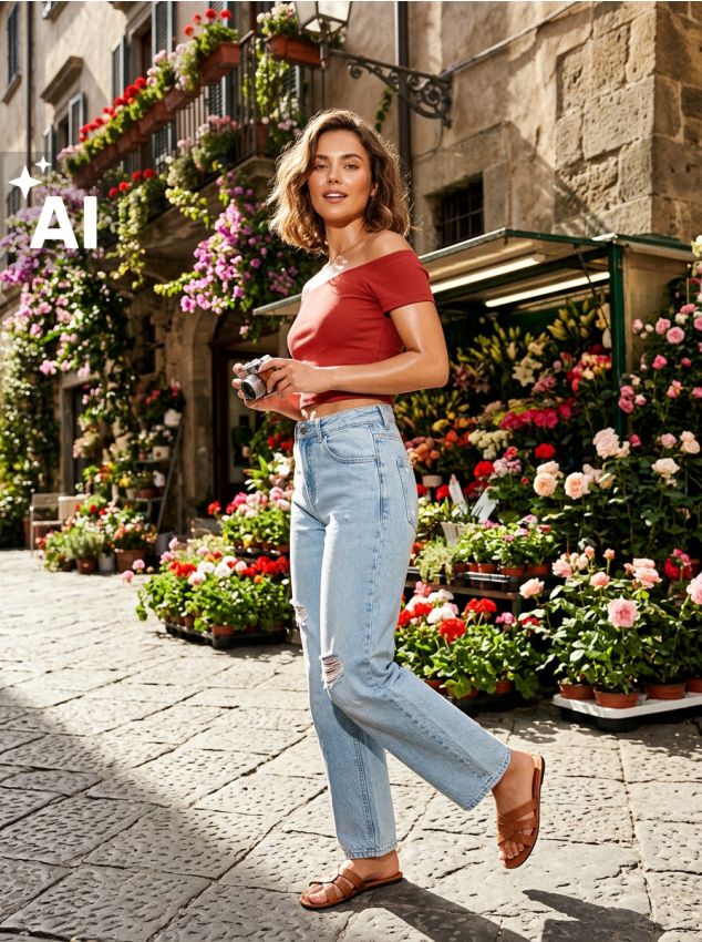 Crop top z krótkim rękawem