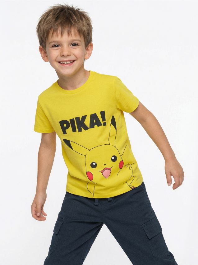 Sinsay - Tricou din bumbac cu imprimeu Pokemon - galben