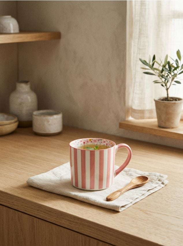 Sinsay - Cană în dungi - roșu