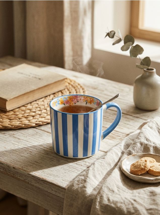 Sinsay - Cană în dungi - albastru