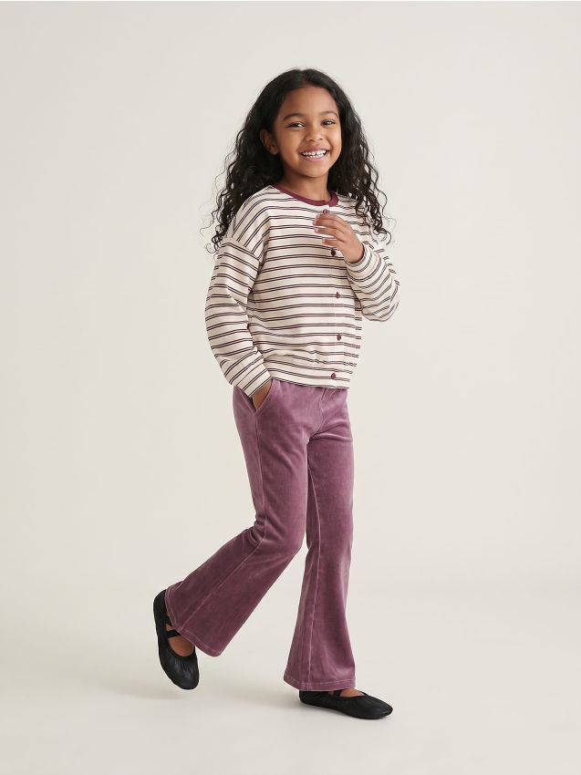Sinsay - Bawełniane legginsy flare - czerwony