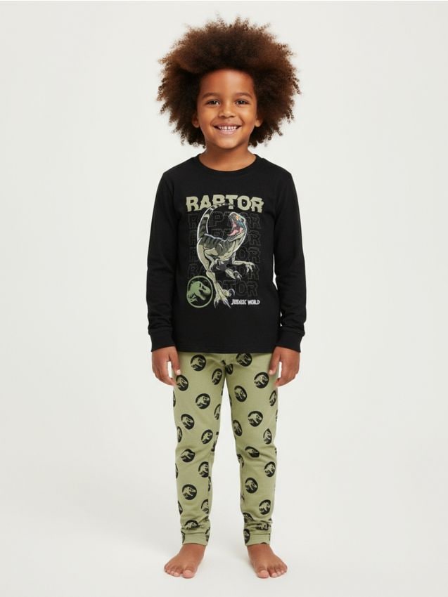 Sinsay - Dvojdielne pyžamo Jurassic World - čierna