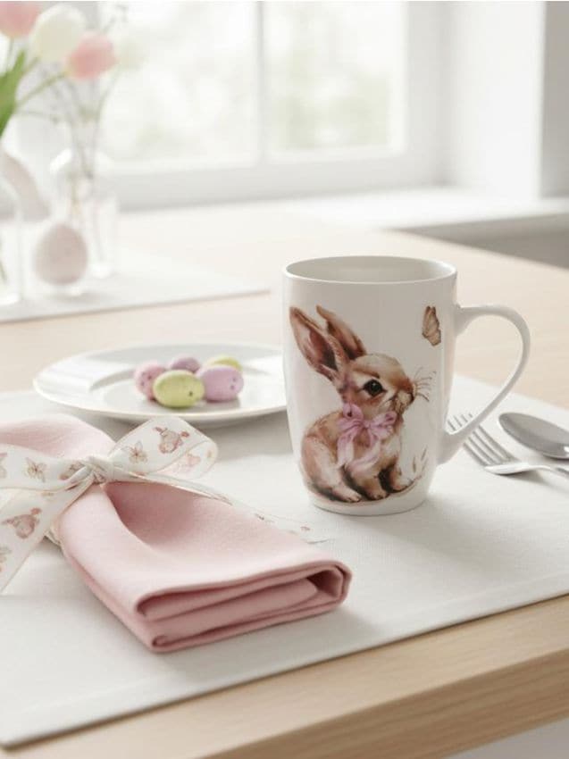 Sinsay - Cană ceramică cu imprimeu cu iepuraș - multicolor