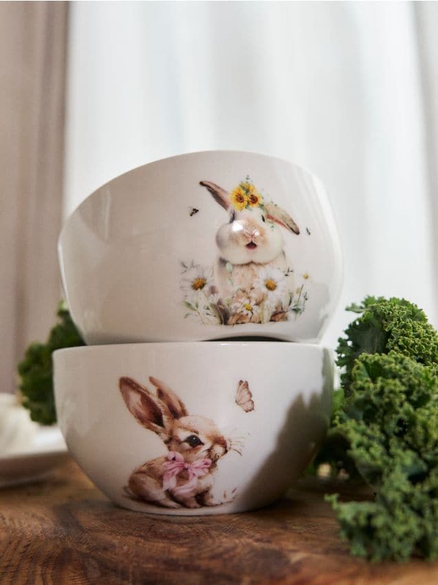 Sinsay - Bol de Paște cu imprimeu iepuraș - alb