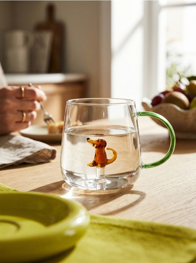 Sinsay - Cană din sticlă cu figurina de teckel - multicolor