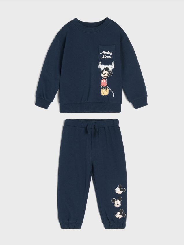 Sinsay - Set din bumbac cu imprimeu Mickey Mouse - bleumarin
