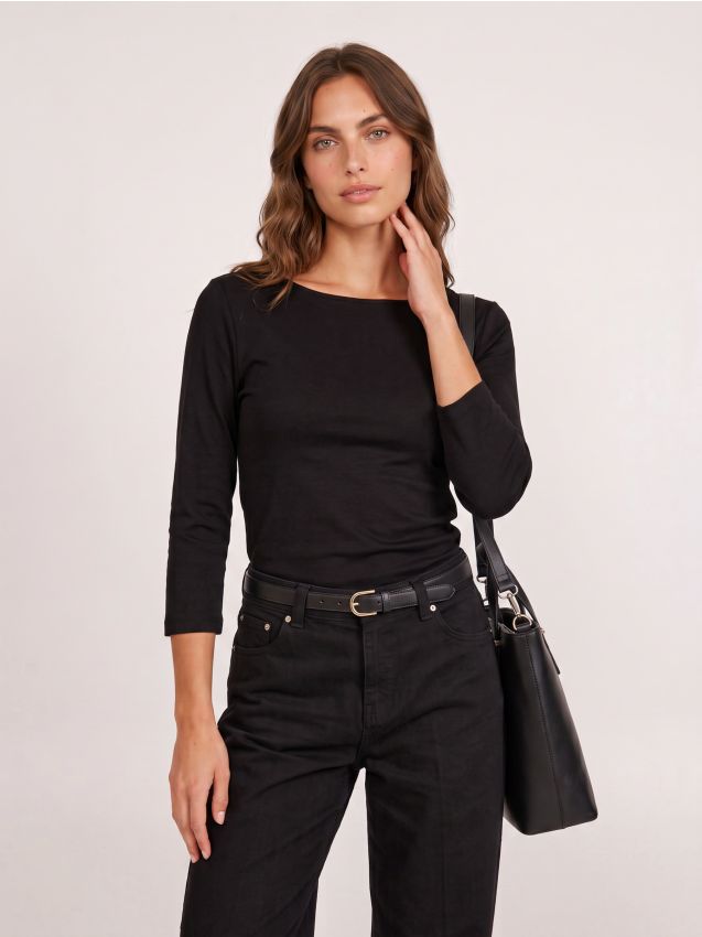 Sinsay - Tricou din bumbac basic - negru
