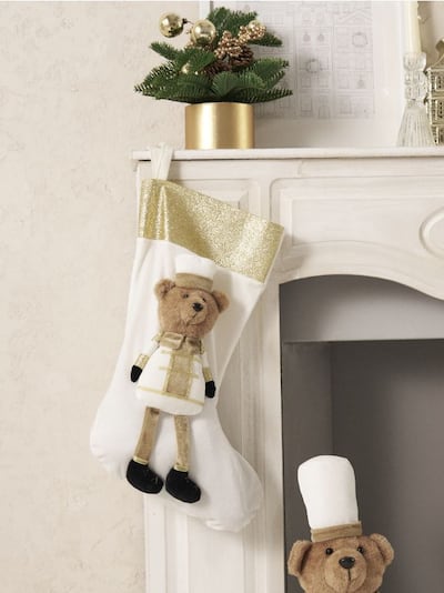 Vánoční punčocha s medvídkem