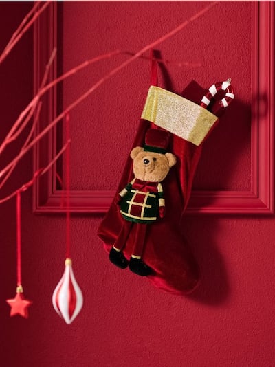 Świąteczna skarpeta z misiem