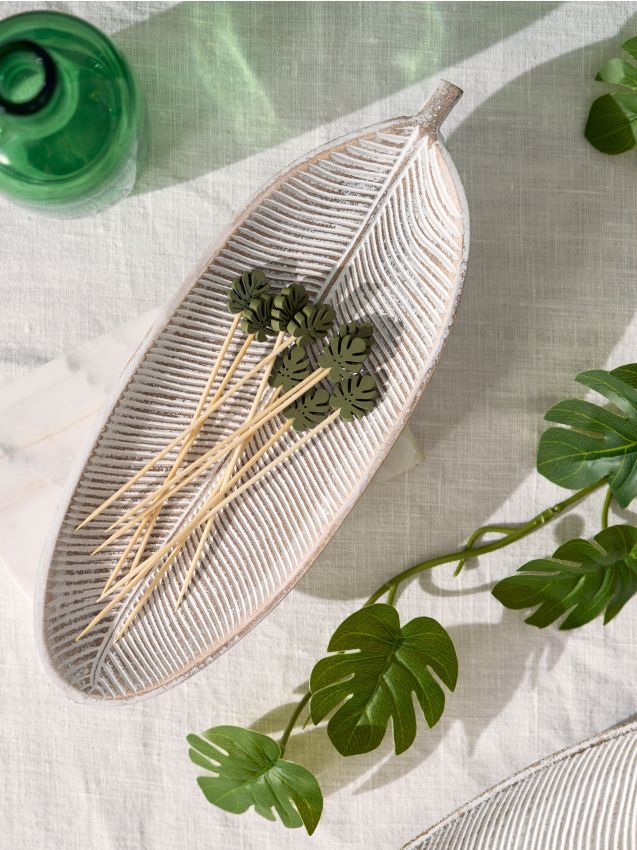 Sinsay - Tava decorativă în formă de frunză - alb
