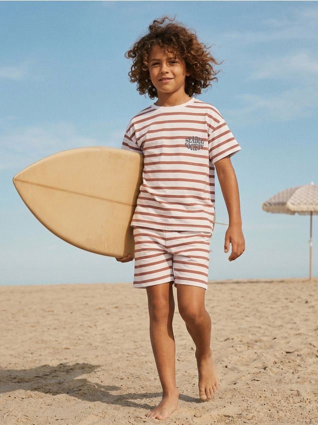 Sinsay - Tricou din bumbac în dungi - multicolor