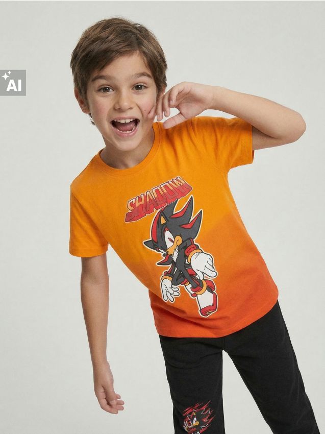 Sinsay - Tricou din bumbac cu imprimeu Sonic the Hedgehog - roșu