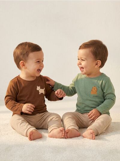 Памучни тениски с печат 2 pack