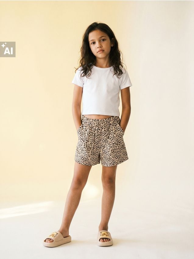 Sinsay - Set din bumbac: tricou și pantaloni scurți - multicolor
