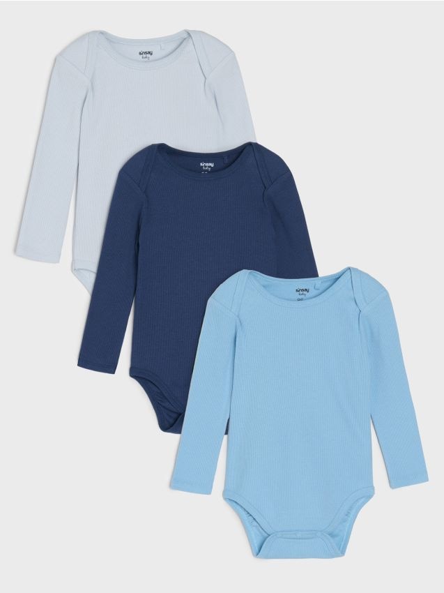 Sinsay - Bavlnené body 3 pack - svetlomodrá