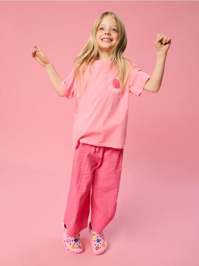 Sinsay - Pantaloni culotte cu conținut ridicat de bumbac - corai