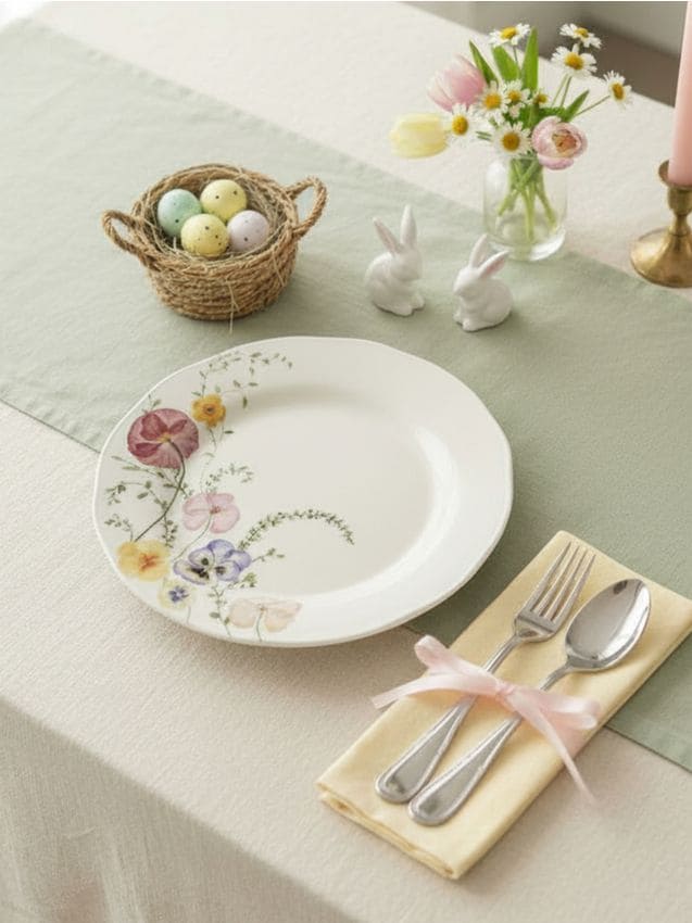 Sinsay - Farfurie ceramică cu motiv floral - multicolor