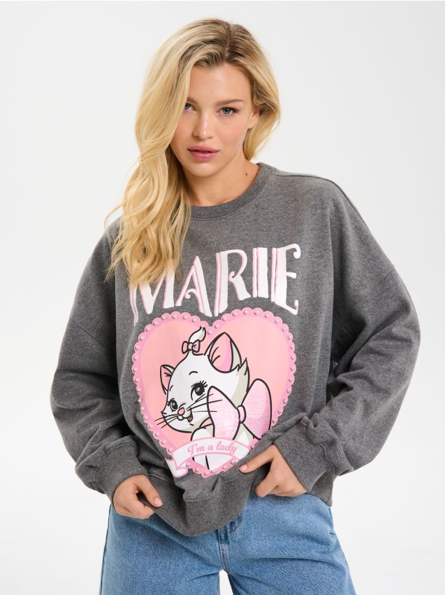 Sinsay - Mikina crewneck Marie - antracitová