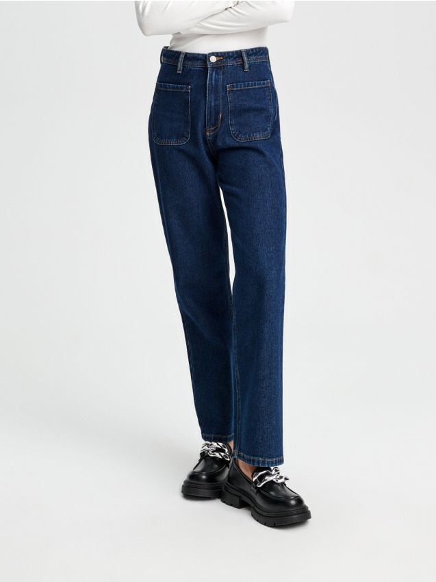 Kavbojke high waist wide leg - SINSAY