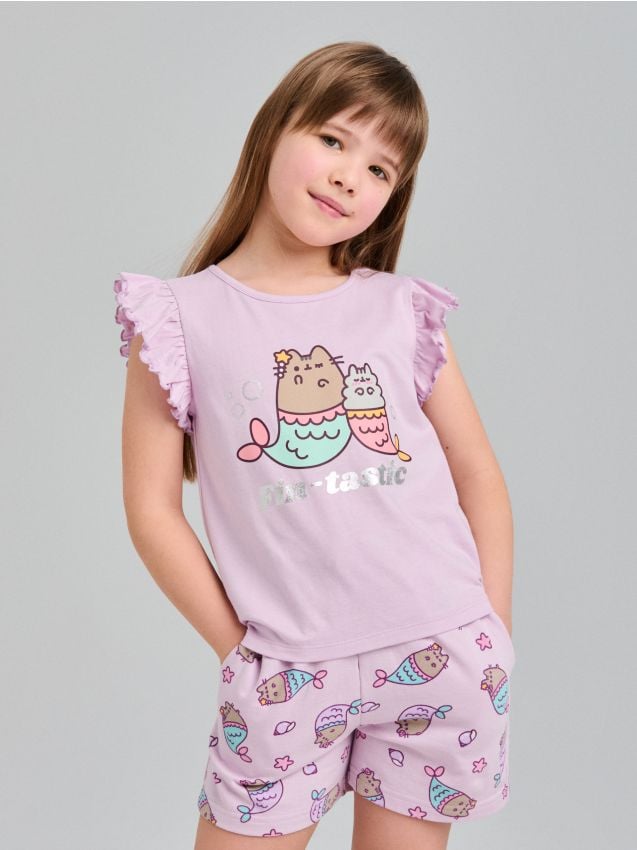 Sinsay - Kraťasy Pusheen the Cat - levanduľová