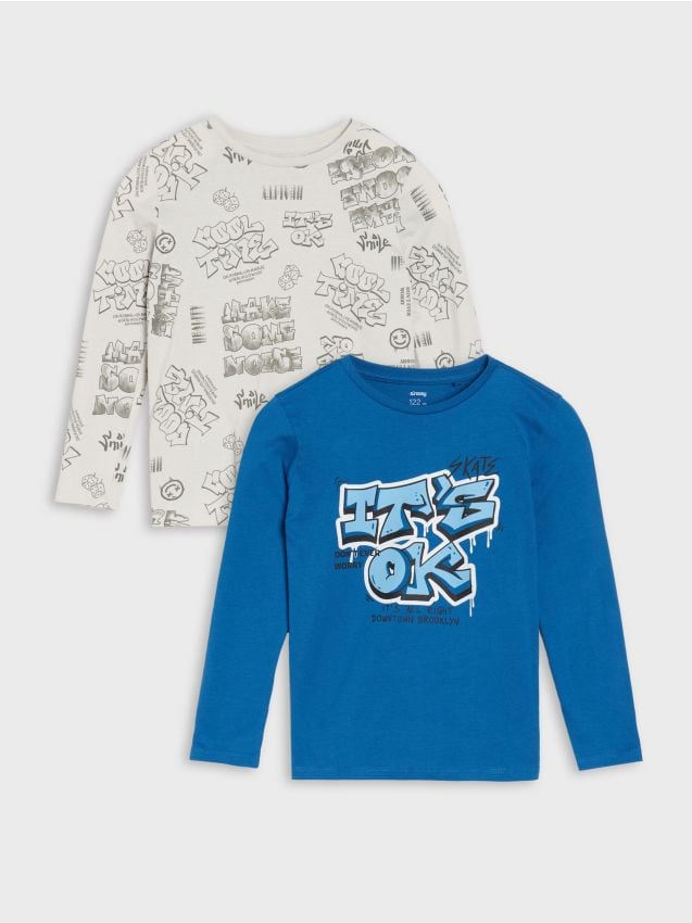 Tricou cu mânecă lungă 2 pack - SINSAY