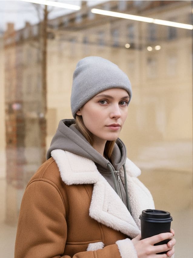 Sinsay - Beanie Čiapka s Viskózou - svetlošedá