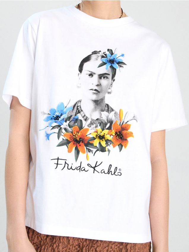 Bombažna majica s potiskom Frida Kahlo - SINSAY