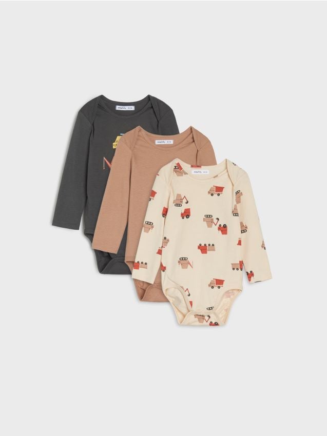 Sinsay - Set de 3 body-uri - negru-antracit