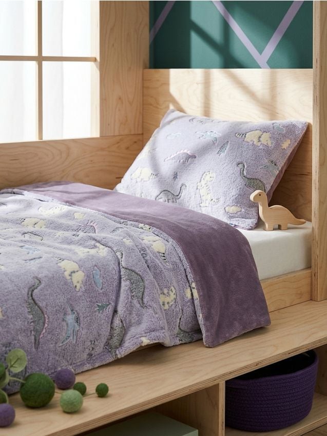 Sinsay - Set de lenjerie de pat cu model fluorescent - gri deschis