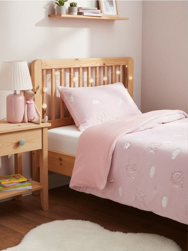 Sinsay - Sada flísovej posteľnej bielizne s fluorescenčným vzorom - ružová