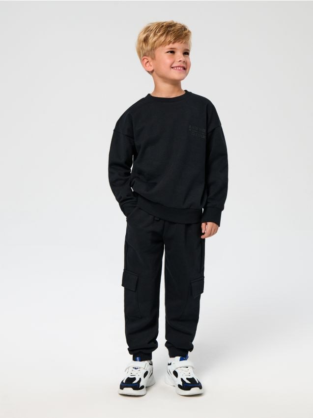 Sinsay - Set bluză și pantaloni sport - negru