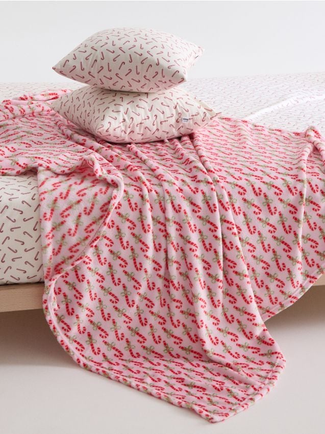 Sinsay - Deka s vianočnou potlačou - pastelová ružová