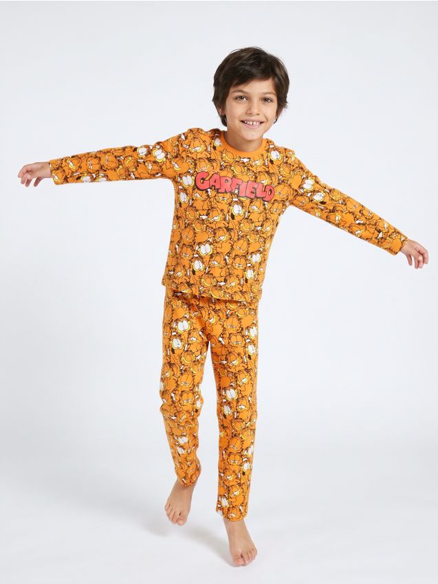 Sinsay - Pijamă din bumbac în două piese Garfield - portocaliu