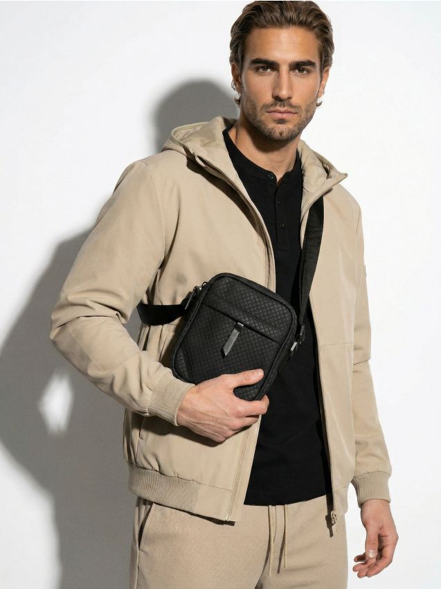 Sinsay - Geantă crossbody cu model embosat - negru