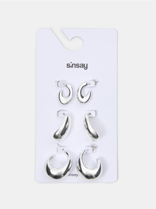 Sinsay - Set de cercei argintii - argintiu