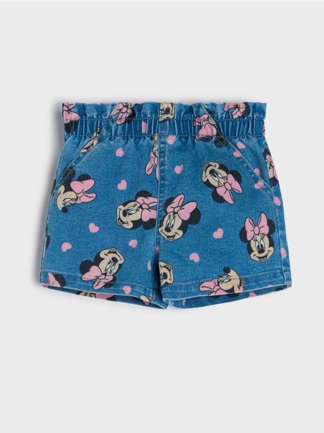 Sinsay - Szorty ze wzorkiem Minnie Mouse - niebieski