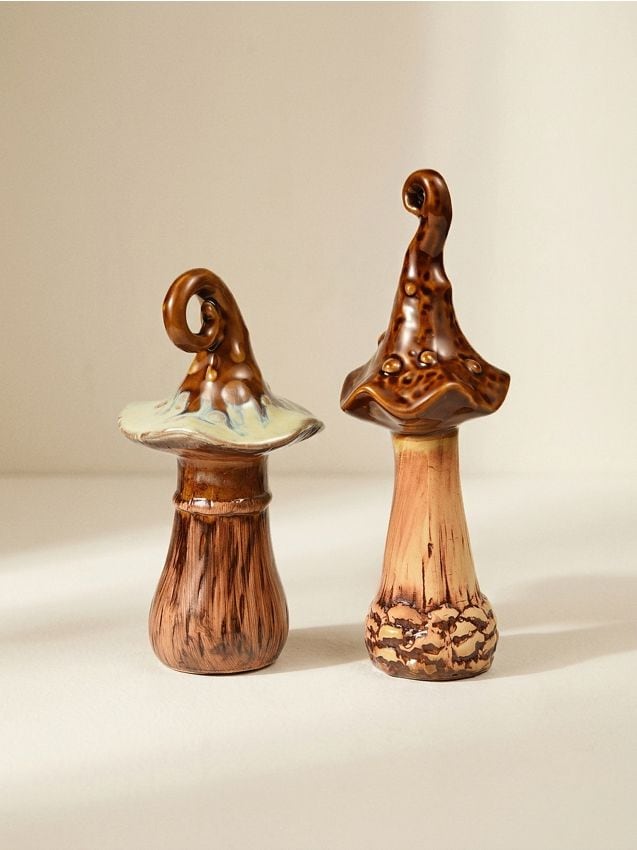 Sinsay - Decorațiune de sine stătătoare în formă de ciupercă 2 pack - maro