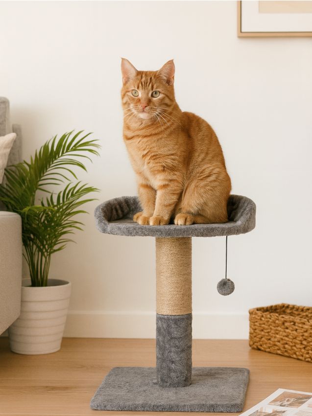 Sinsay - Škrabadlo pre mačky s pelechom - svetlošedá