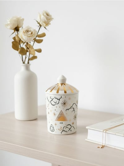 Ароматична свічка із зодіакальним мотивом, з ароматом льону