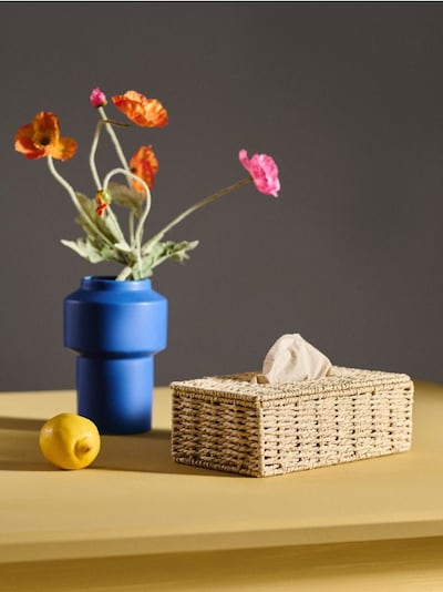 Plecione pudełko na chusteczki