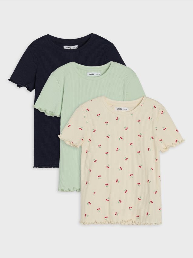 Sinsay - Tricouri din bumbac 3 pack - multicolor