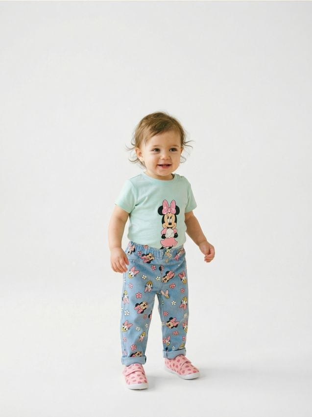 Sinsay - Blugi cu elastic în talie Disney - albastru