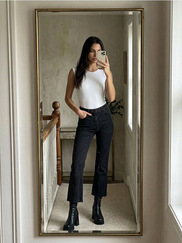 Sinsay - Jeansy kick flare - czarny