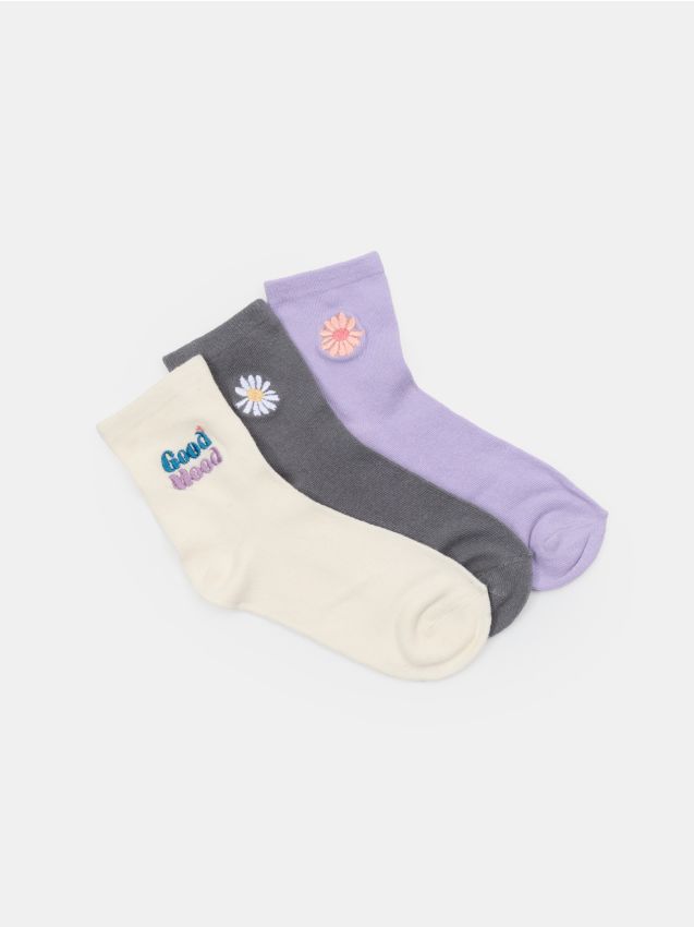 Sinsay - Set de 3 perechi de șosete cu conținut ridicat de bumbac - multicolor