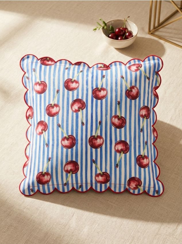 Sinsay - Husă de pernă cu motiv cireșe - multicolor