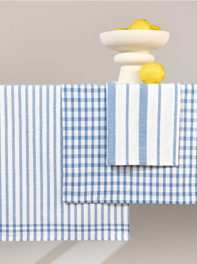 Sinsay - Súprava 3 kuchynských utierok - modrá