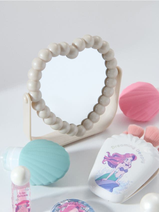 Sinsay - Oglindă cosmetică în formă de inimă Disney Princess - alb