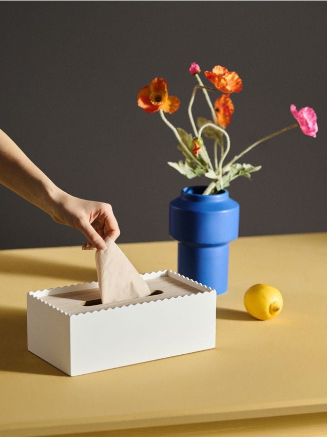 Sinsay - Cutie pentru șervețele cu margine ondulată - alb